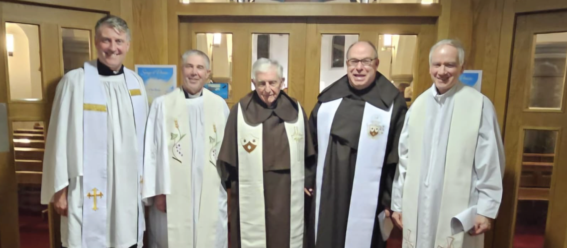 Members of clergy pose for a photo in Moate, at the Carmelite Church during an ecumenical gathering.
